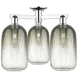 Brookhaven Cloche 25"W 3 Light Chrome Semi-Flush With Slate Shade