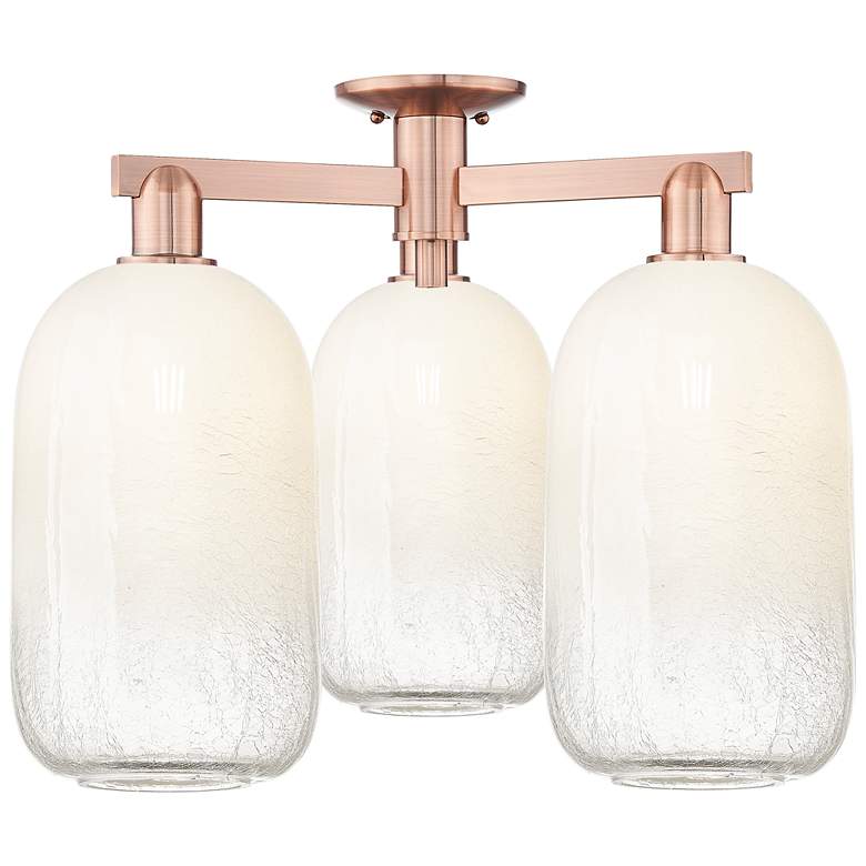 Image 1 Brookhaven Cloche 25"W 3 Light Copper Semi-Flush With Opal Shade