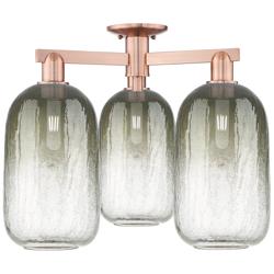 Brookhaven Cloche 25"W 3 Light Copper Semi-Flush With Slate Shade