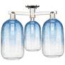 Brookhaven Cloche 25"W 3 Light Nickel Semi-Flush w/ Sapphire Shade
