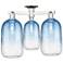 Brookhaven Cloche 25"W 3 Light Nickel Semi-Flush w/ Sapphire Shade