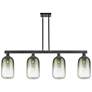 Brookhaven Cloche 48"W 4 Light Black Stem Island Light w/ Slate Shade