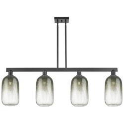 Brookhaven Cloche 48"W 4 Light Black Stem Island Light w/ Slate Shade