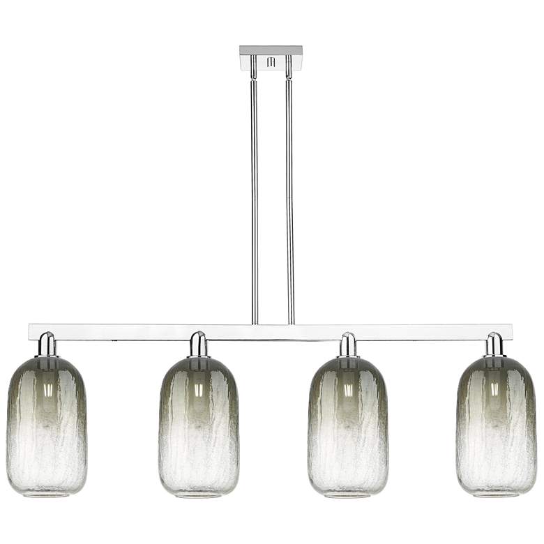 Image 1 Brookhaven Cloche 48"W 4 Light Chrome Stem Island Light w/ Slate Shade