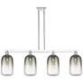 Brookhaven Cloche 48"W 4 Light Chrome Stem Island Light w/ Slate Shade