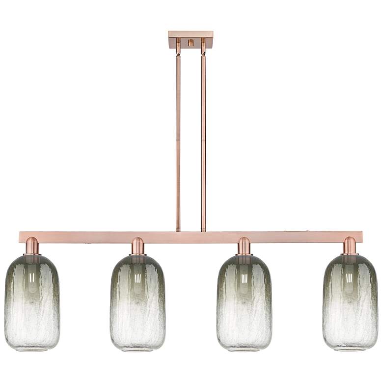 Image 1 Brookhaven Cloche 48"W 4 Light Copper Stem Island Light w/ Slate Shade