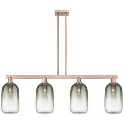 Brookhaven Cloche 48"W 4 Light Copper Stem Island Light w/ Slate Shade