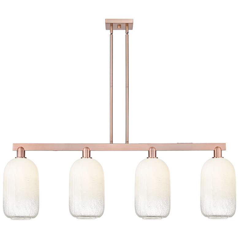 Image 1 Brookhaven Cloche 48"W 4 Light Copper Stem Island Light With Opal Shade