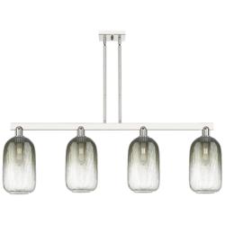 Brookhaven Cloche 48"W 4 Light Nickel Stem Island Light w/ Slate Shade