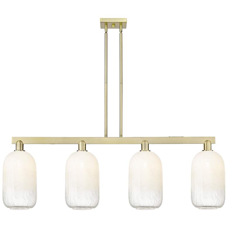 Image 1 Brookhaven Cloche 48"W 4-Lt Antique Brass Stem Island-Lt w/ Opal Shade
