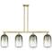 Brookhaven Cloche 48"W 4-Lt Antique Brass Stem Island-Lt w/ Slate Shade