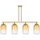 Brookhaven Cloche 48"W 4-Lt Champagne Stem Island-Lt w/ Amber Shade