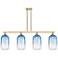 Brookhaven Cloche 48"W 4-Lt Champagne Stem Island-Lt w/ Clear Shade