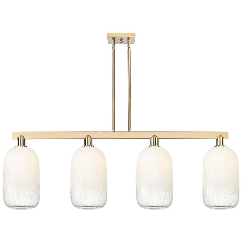 Image 1 Brookhaven Cloche 48"W 4-Lt Champagne Stem Island-Lt w/ Opal Shade