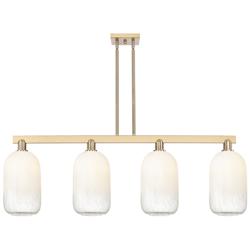 Brookhaven Cloche 48"W 4-Lt Champagne Stem Island-Lt w/ Opal Shade