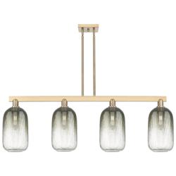 Brookhaven Cloche 48"W 4-Lt Champagne Stem Island-Lt w/ Slate Shade