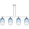 Brookhaven Cloche 48"W 4-Lt Nickel Stem Island-Lt w/ Sapphire Shade