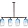Brookhaven Cloche 48"W 4-Lt Oiled Bronze Stem Island-Lt w/ Sapphire Shade