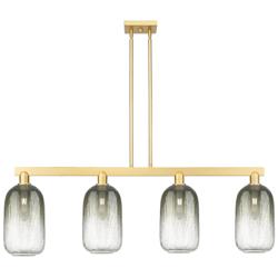 Brookhaven Cloche 48"W 4-Lt Satin Gold Stem Island-Lt w/ Slate Shade