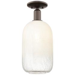 Brookhaven Cloche 7"W Oil Rubbed Bronze Semi-Flush With Opal Shade