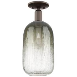 Brookhaven Cloche 7"W Oil Rubbed Bronze Semi-Flush With Slate Shade