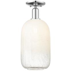 Brookhaven Cloche 7"W Polished Chrome Semi-Flush Mount With Opal Shade