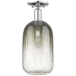 Brookhaven Cloche 7"W Polished Chrome Semi-Flush Mount With Slate Shade