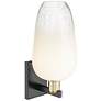 2_Brookhaven Flute 11"H Black Antique Brass Wall Sconce With Opal Shade more views