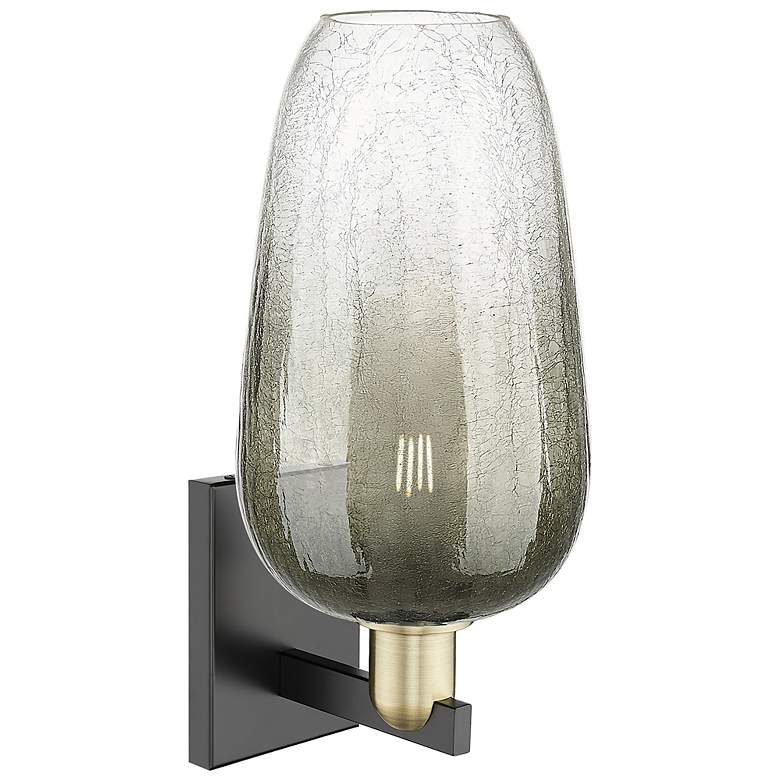 Image 2 Brookhaven Flute 11"H Black Antique Brass Wall Sconce With Slate Shade more views