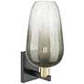 2_Brookhaven Flute 11"H Black Antique Brass Wall Sconce With Slate Shade more views