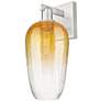 1_Brookhaven Flute 11"H Brushed Satin Nickel Wall Sconce With Amber Shade