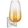 2_Brookhaven Flute 11"H Brushed Satin Nickel Wall Sconce With Amber Shade more views