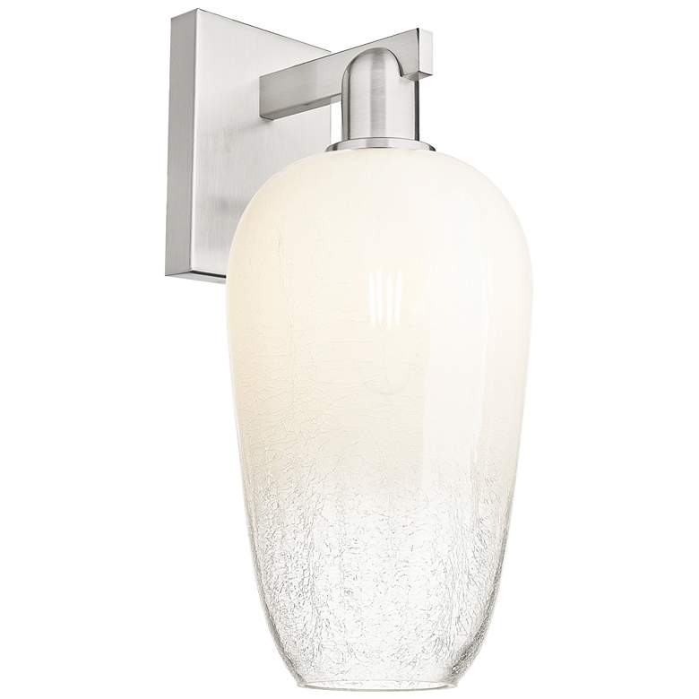 Image 1 Brookhaven Flute 11"H Brushed Satin Nickel Wall Sconce With Opal Shade