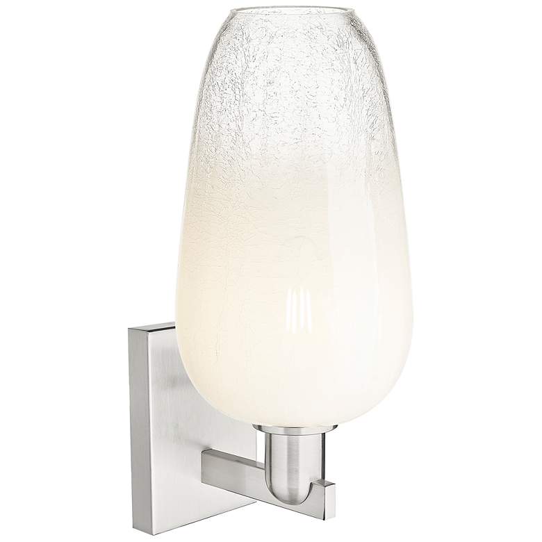 Image 2 Brookhaven Flute 11"H Brushed Satin Nickel Wall Sconce With Opal Shade more views