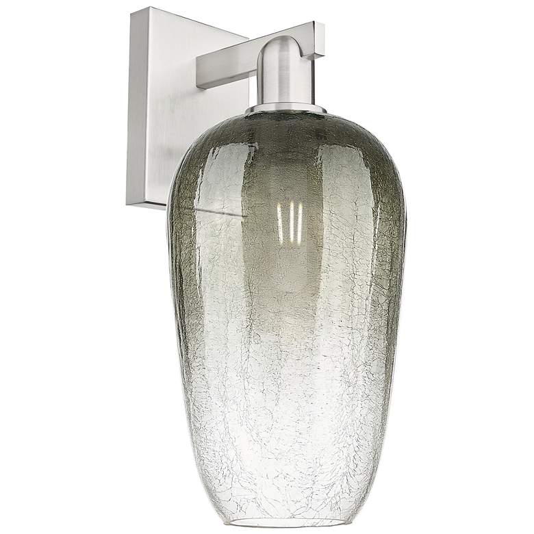 Image 1 Brookhaven Flute 11"H Brushed Satin Nickel Wall Sconce With Slate Shade