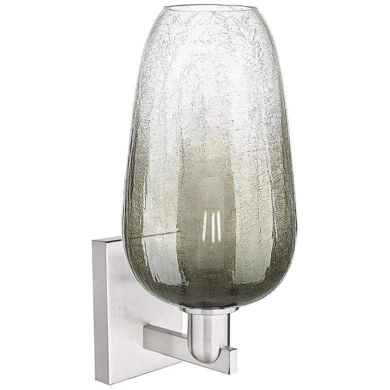 Image 2 Brookhaven Flute 11"H Brushed Satin Nickel Wall Sconce With Slate Shade more views