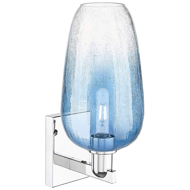 Image 2 Brookhaven Flute 11"H Polished Chrome Wall Sconce With Sapphire Shade more views