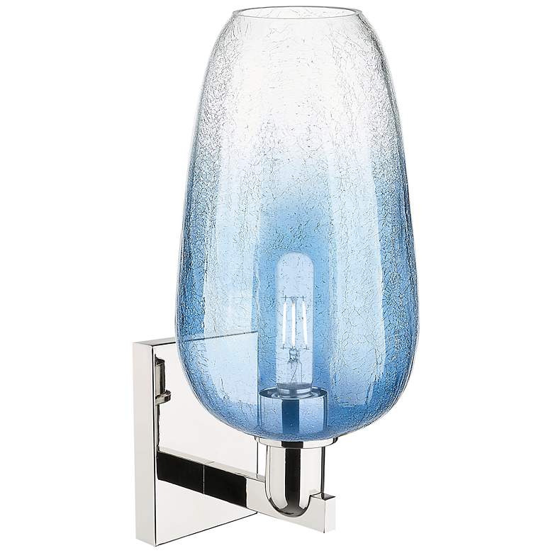 Image 2 Brookhaven Flute 11"H Polished Nickel Wall Sconce With Sapphire Shade more views