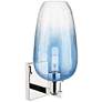 2_Brookhaven Flute 11"H Polished Nickel Wall Sconce With Sapphire Shade more views