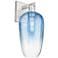 Brookhaven Flute 11"H Satin Nickel Wall Sconce w/ Sapphire Shade