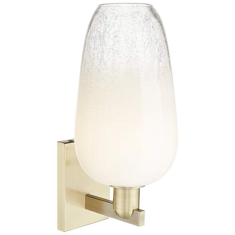 Image 2 Brookhaven Flute 11" High Antique Brass Wall Sconce With Opal Shade more views