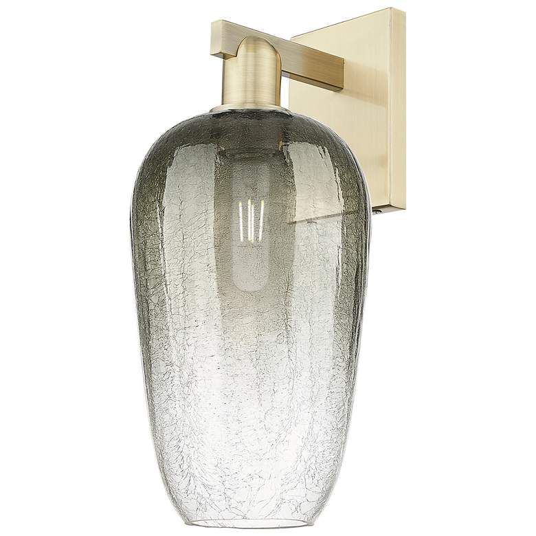 Image 1 Brookhaven Flute 11" High Antique Brass Wall Sconce With Slate Shade
