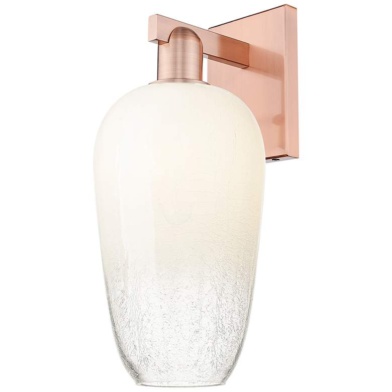 Image 1 Brookhaven Flute 11" High Antique Copper Wall Sconce With Opal Shade