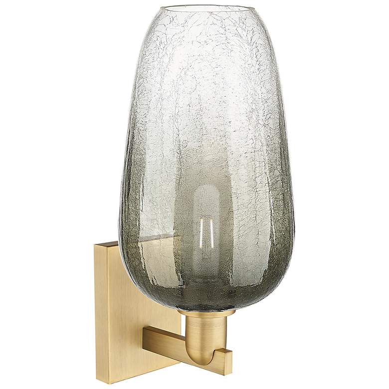 Image 2 Brookhaven Flute 11" High Brushed Brass Wall Sconce With Slate Shade more views