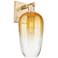 Brookhaven Flute 11" High Champagne Bronze Wall Sconce With Amber Shade