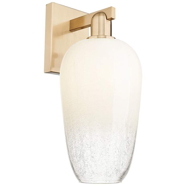 Image 1 Brookhaven Flute 11" High Champagne Bronze Wall Sconce With Opal Shade