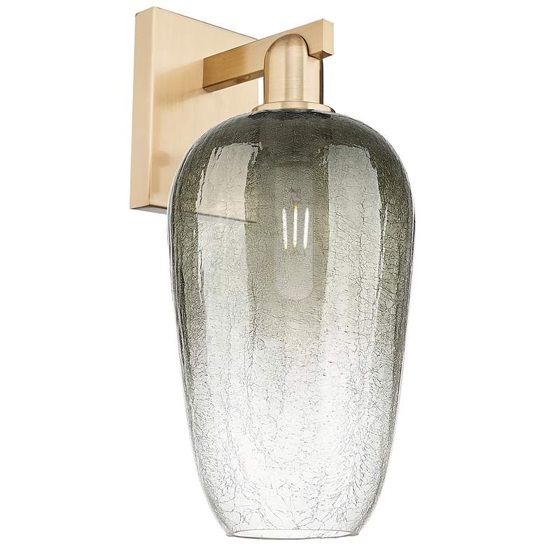 Image 1 Brookhaven Flute 11" High Champagne Bronze Wall Sconce With Slate Shade