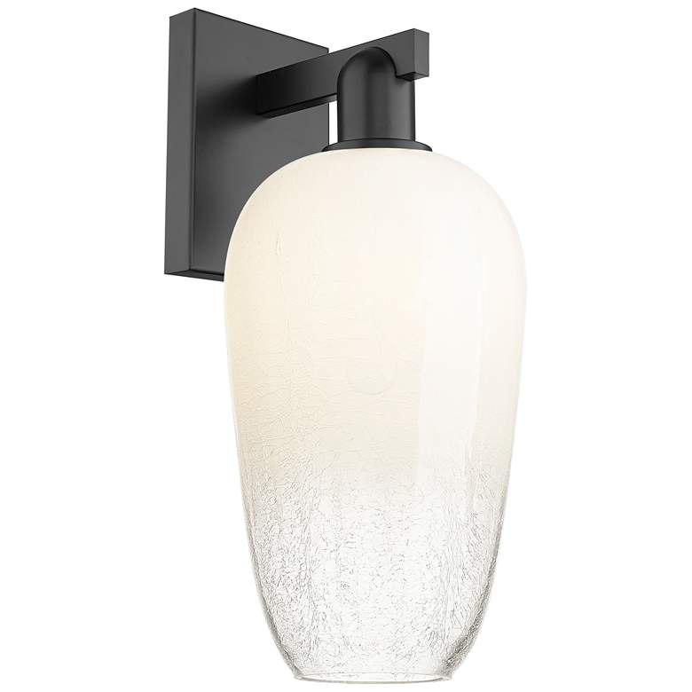 Image 1 Brookhaven Flute 11" High Matte Black Wall Sconce With Opal Shade