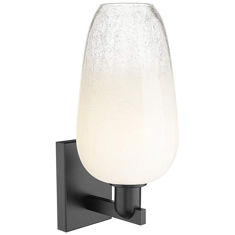 Image 2 Brookhaven Flute 11" High Matte Black Wall Sconce With Opal Shade more views