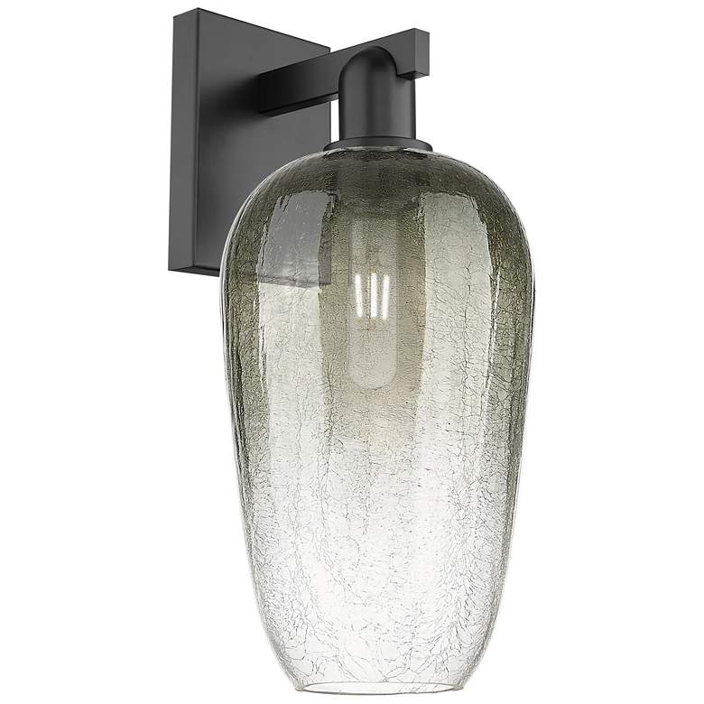 Image 1 Brookhaven Flute 11" High Matte Black Wall Sconce With Slate Shade